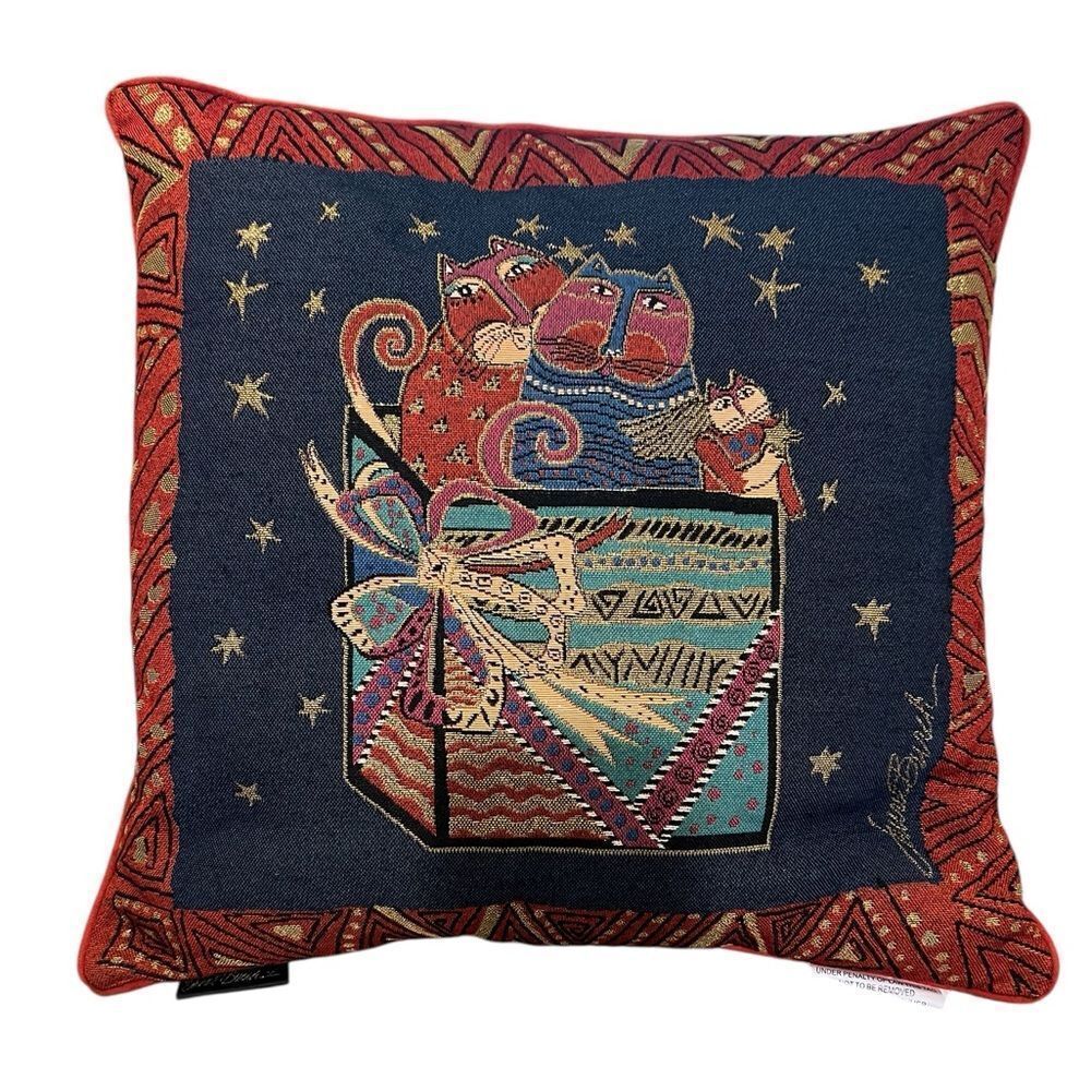 Laurel Burch cat accent pillow
